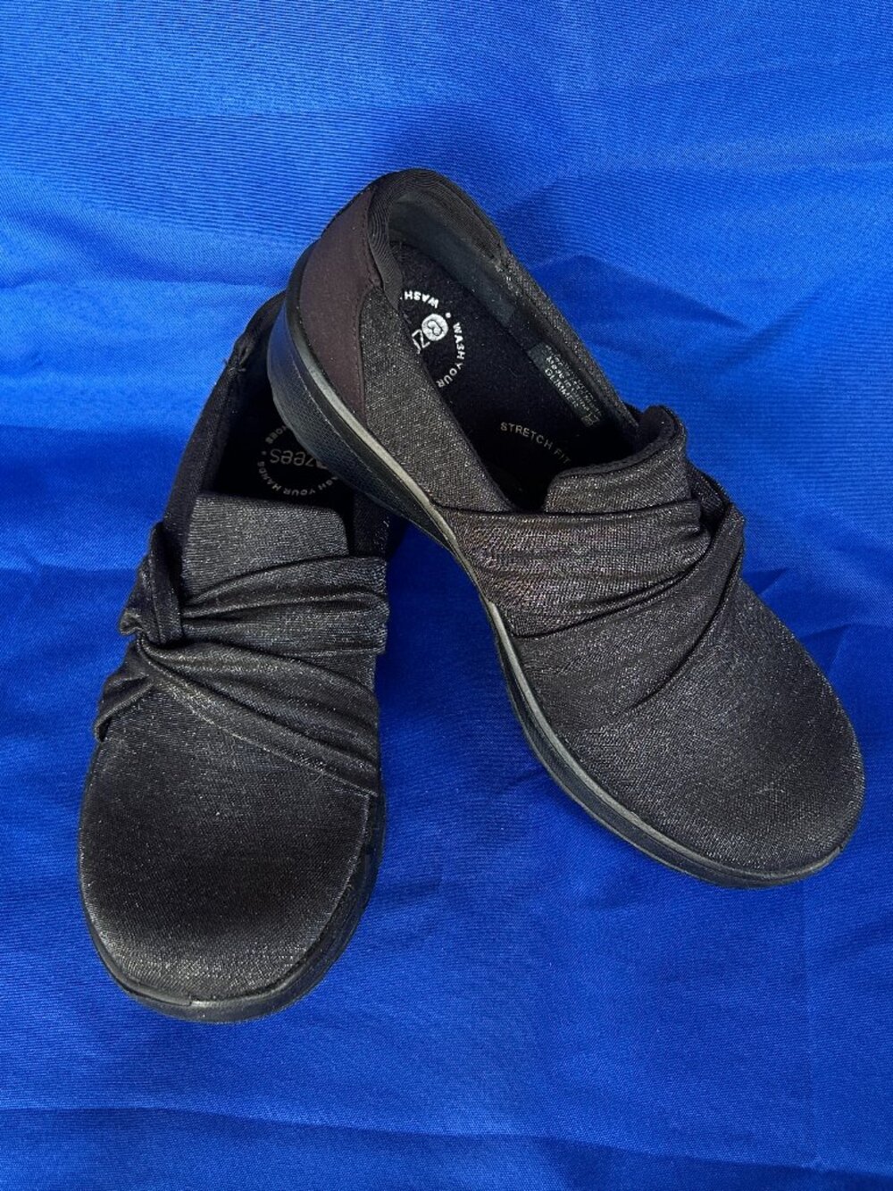 Bzees Glimmer 7M Black Slip On Shoes, Like New